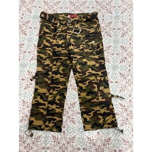 Milly Jeans Camo Cargo Pants Womens 15/16 Woodland Camouflage Crop Utility
